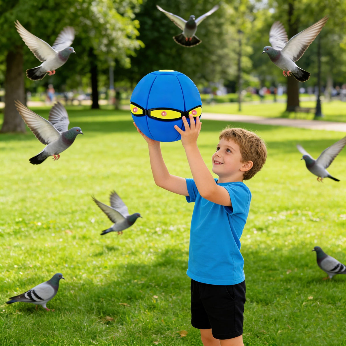 Peocryy flying saucer bounce in action for kids