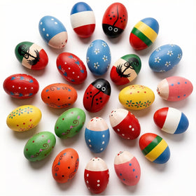 Peohud 24-pack wooden egg shakers set for classroom rhythm practice