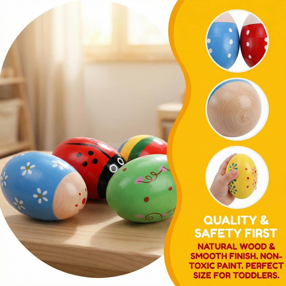 Peohud colorful egg shakers pack enhances visual focus during music time