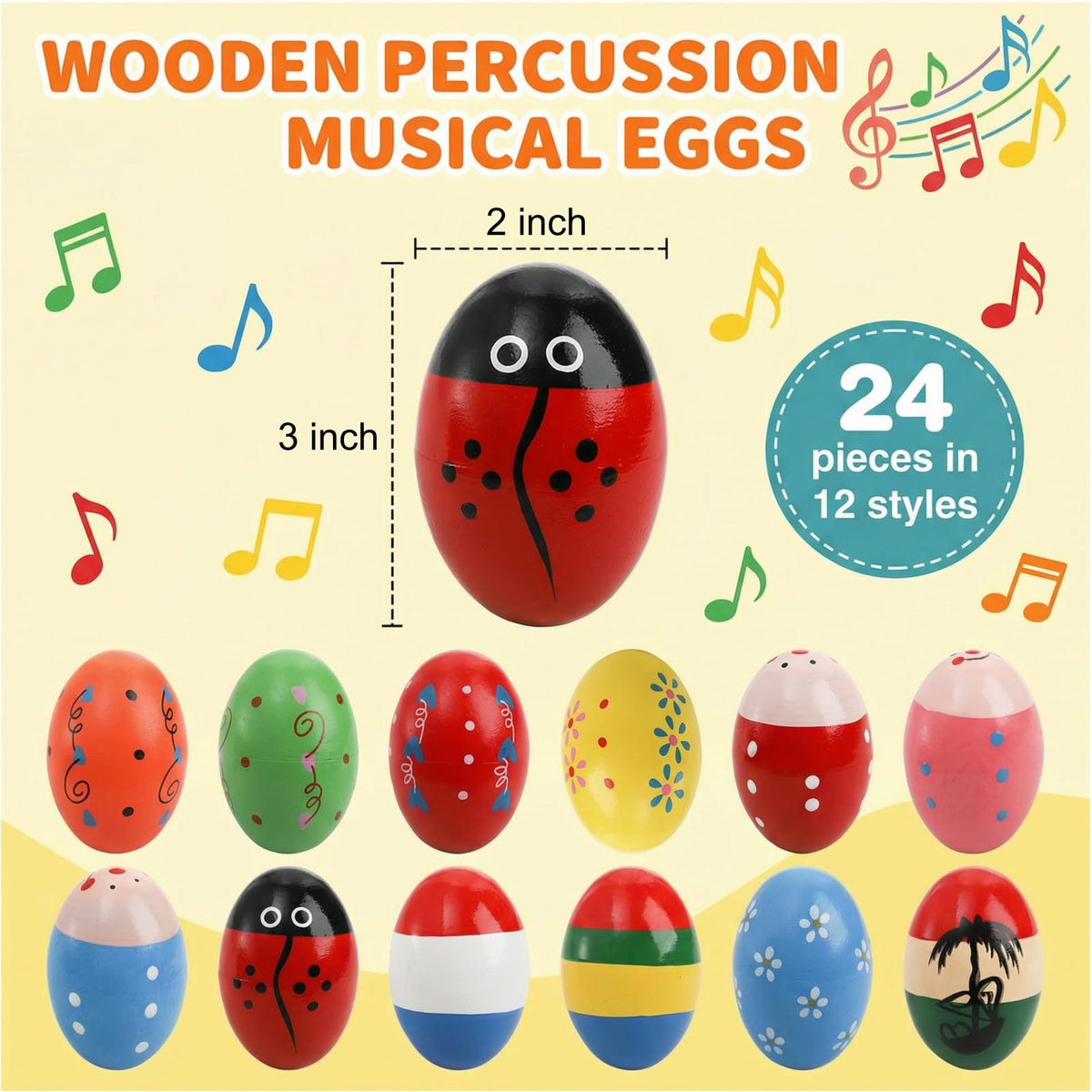 Peohud wooden egg shaker close-up with smooth finish for safe grip