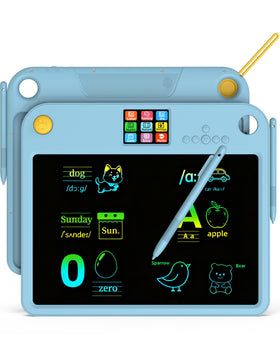 PEPEUNI LCD writing tablet with dual-screen blue for interactive learning