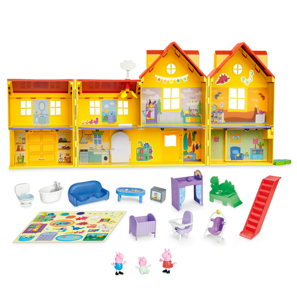 Peppa Pig big family house open front for expansive pretend play.