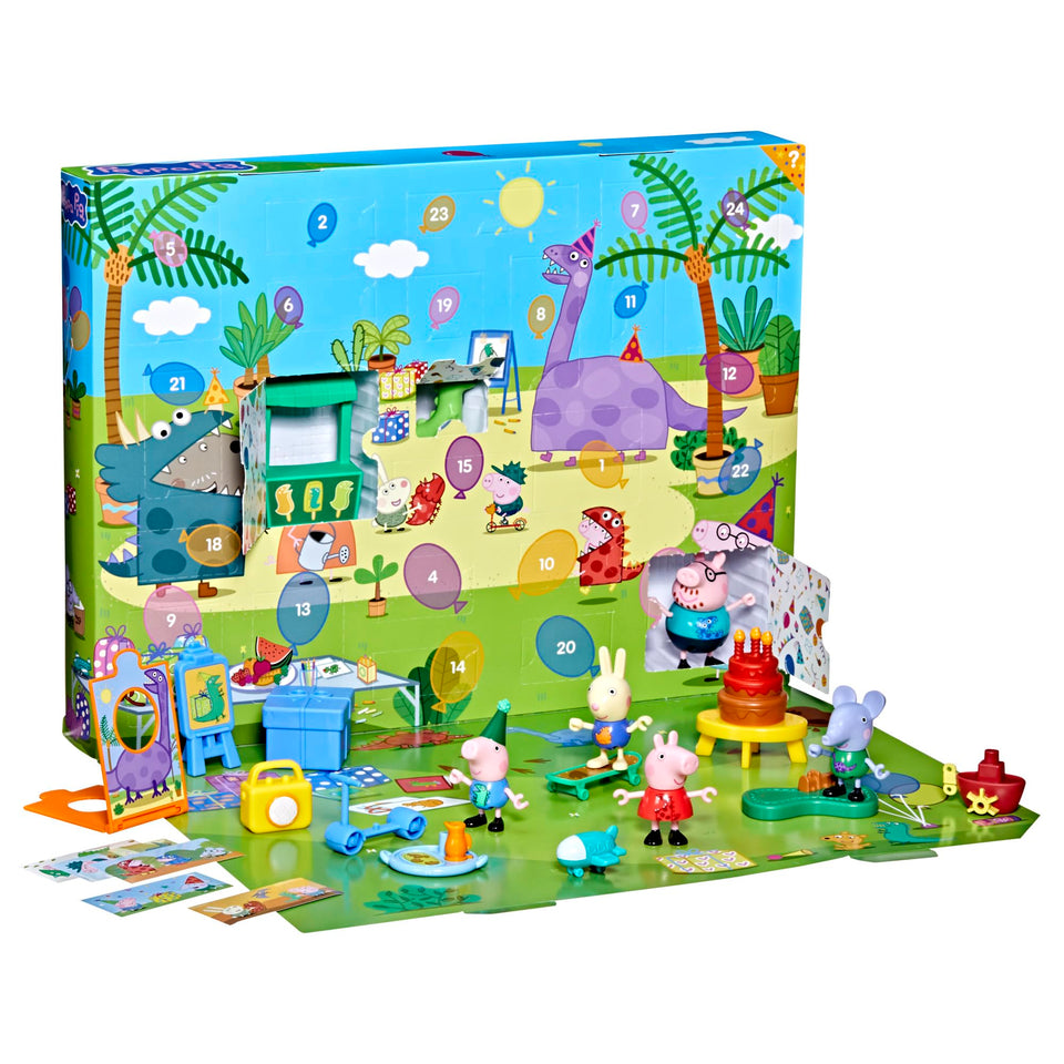 Peppa Pig George's Party Countdown calendar front panel used as a playful backdrop