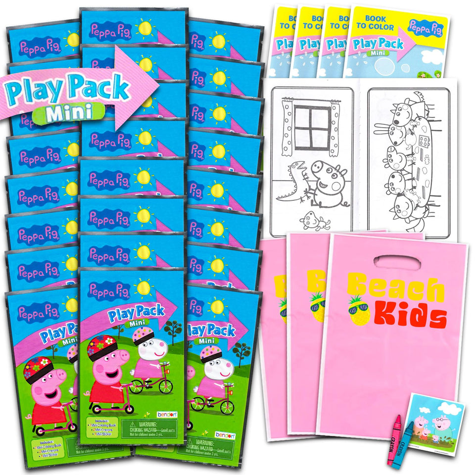 Peppa Pig mini party favors 24-pack for easy birthday gift bags and party fun.