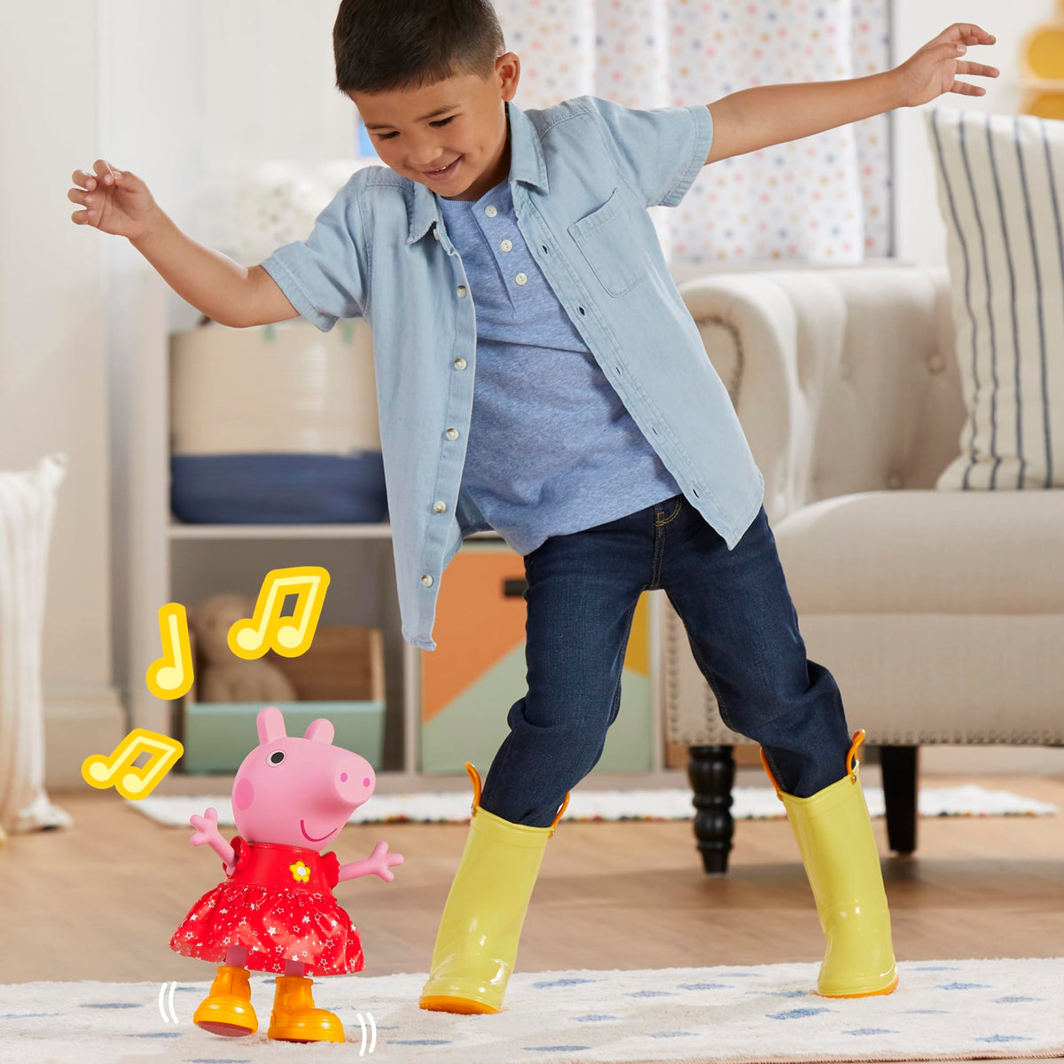 Peppa Pig Muddy Puddles song and game for active play