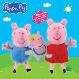 Gift-ready Peppa Pig plush set for birthdays or holidays.