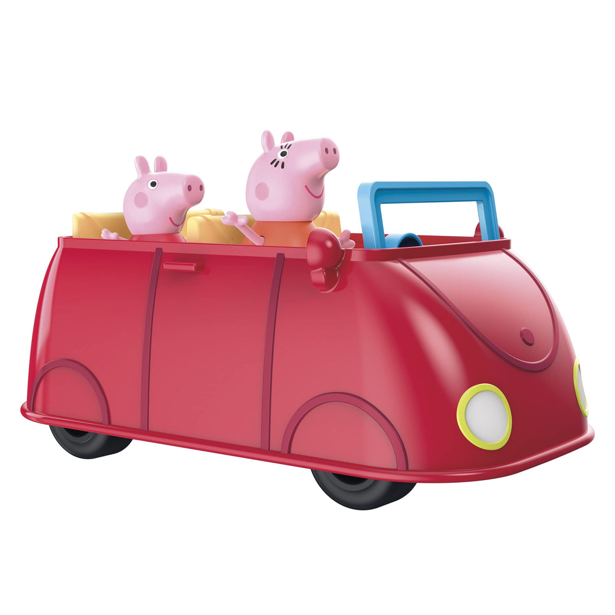 Peppa Pig inside red car ready for adventures and role play