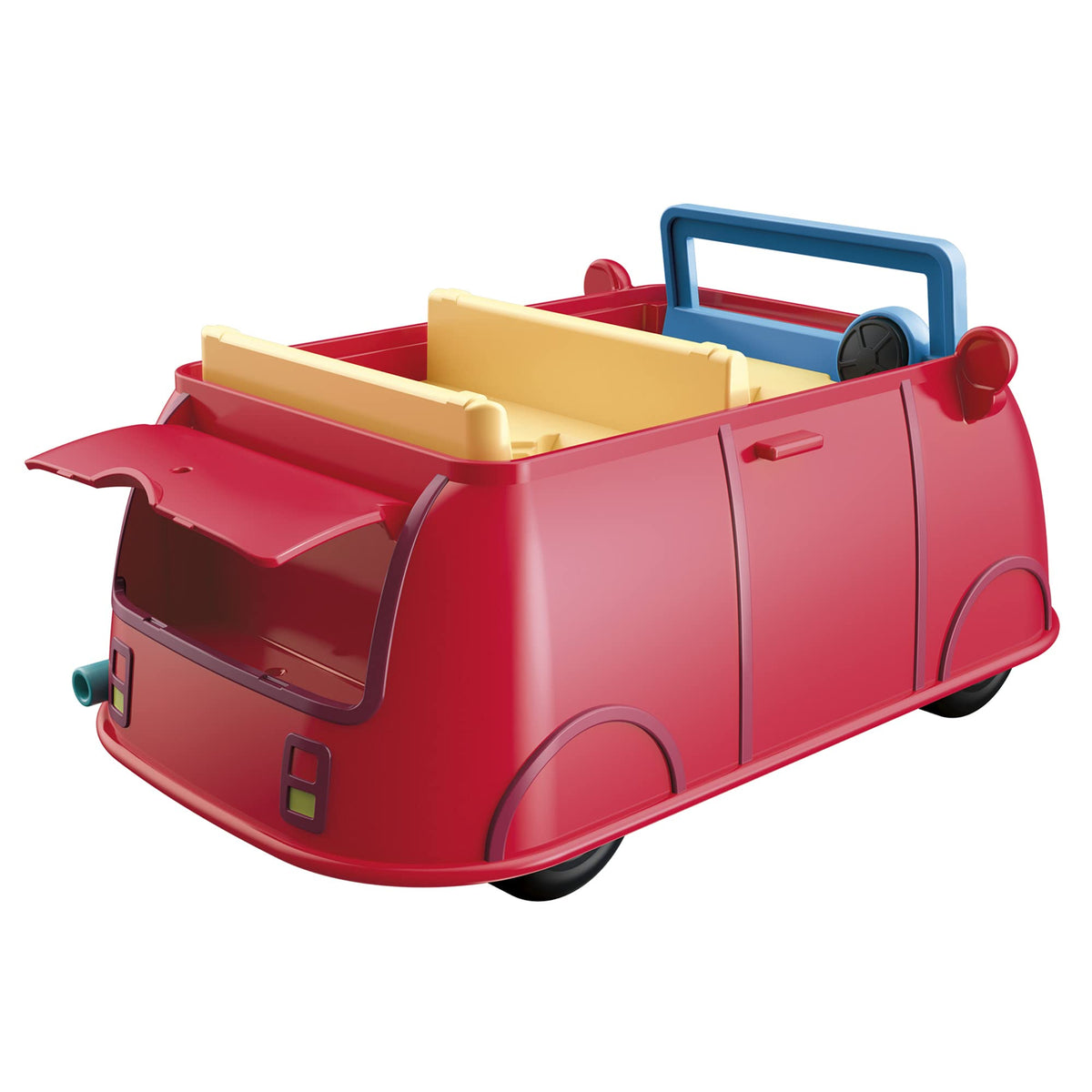 Peppa Pig red car trunk opens for pretend cookies and storage