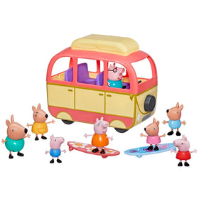 Peppa Pig Visit Australia campervan top view shows rolling wheels for easy play