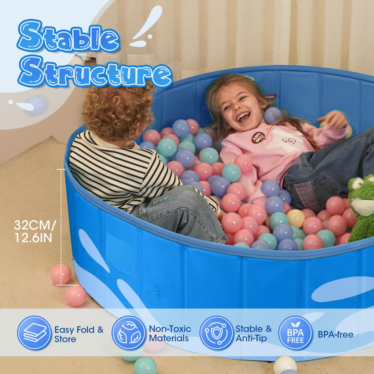 Peradix 48-inch play area with kids and dog enjoying water fun.