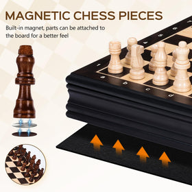 Peradix chess set storage drawer keeps all pieces neatly organized.