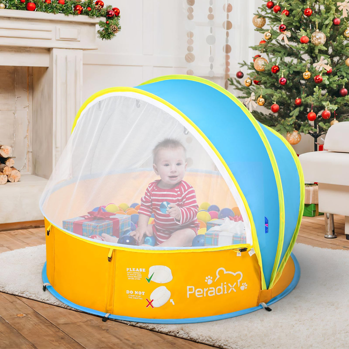 Peradix large capacity play tent fits two children comfortably