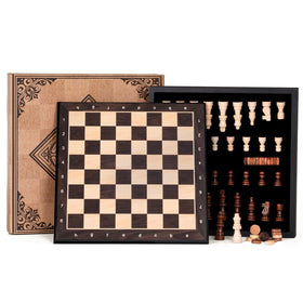 Peradix magnetic chess set 12-inch board top view shows organized play surface.