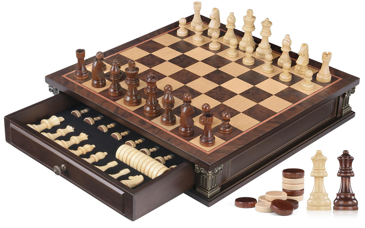Peradix magnetic chess set board shows a sturdy 15-inch surface for focused play