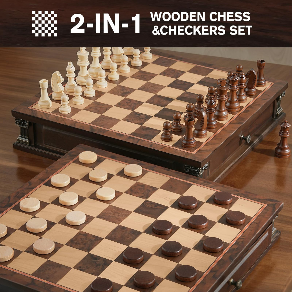 Peradix magnetic chess set drawers illustrate organized storage for pieces