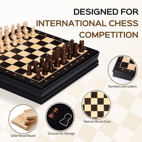 Peradix magnetic chess set extra queens for easy promotion options.