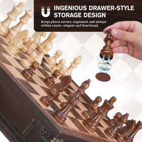 Peradix magnetic stability keeps pieces in place on the go