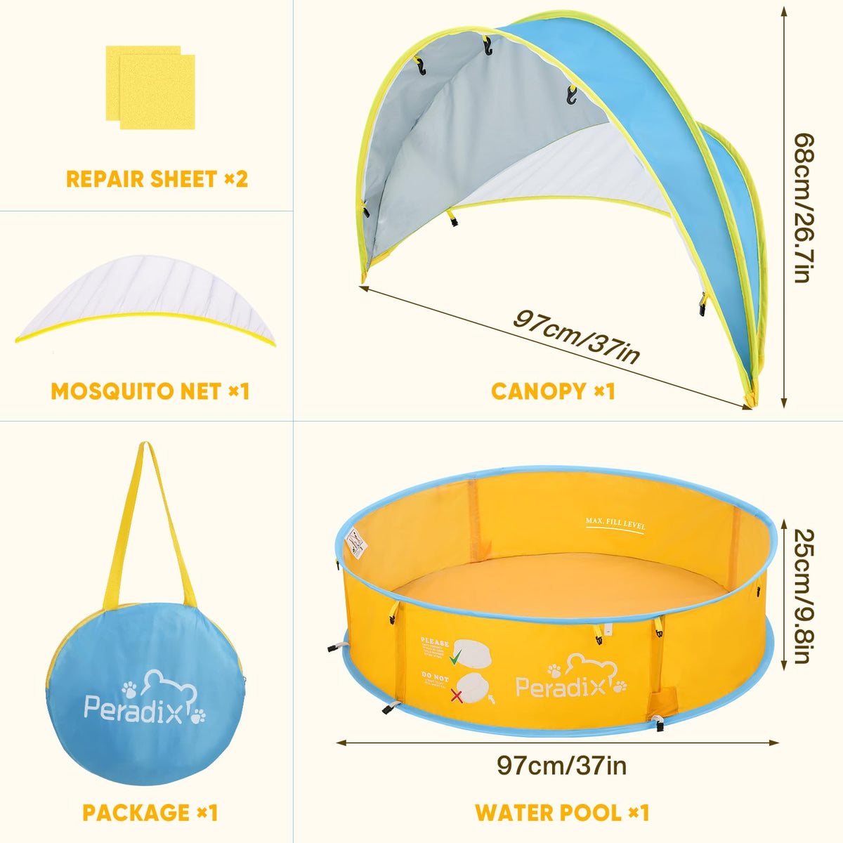 Peradix multi-use pool canopy suits garden or beach days