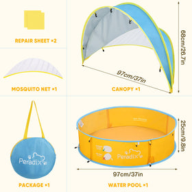 Peradix multi-use pool canopy suits garden or beach days
