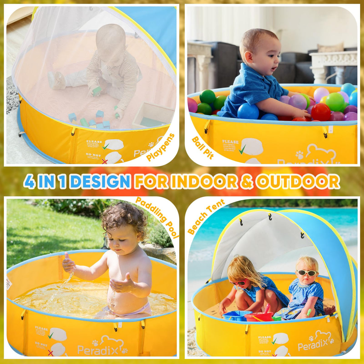 Peradix paddling pool for kids provides spacious water play area