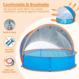 Peradix paddling pool tent large capacity fits two children comfortably