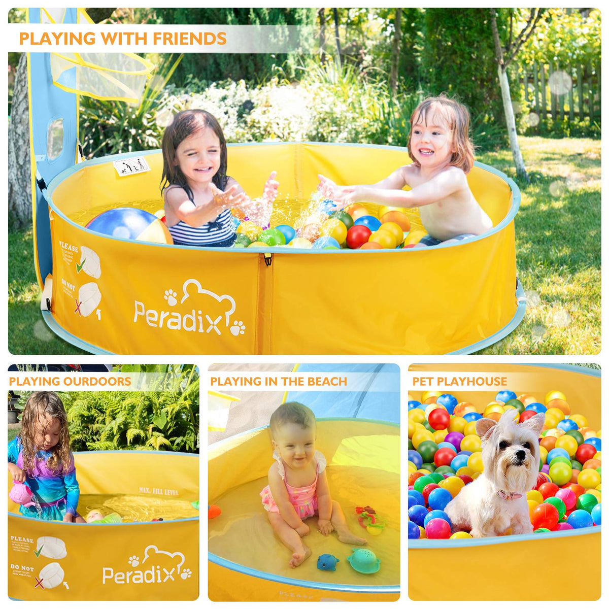 Peradix portable beach toy for indoor or outdoor use and easy relocation.