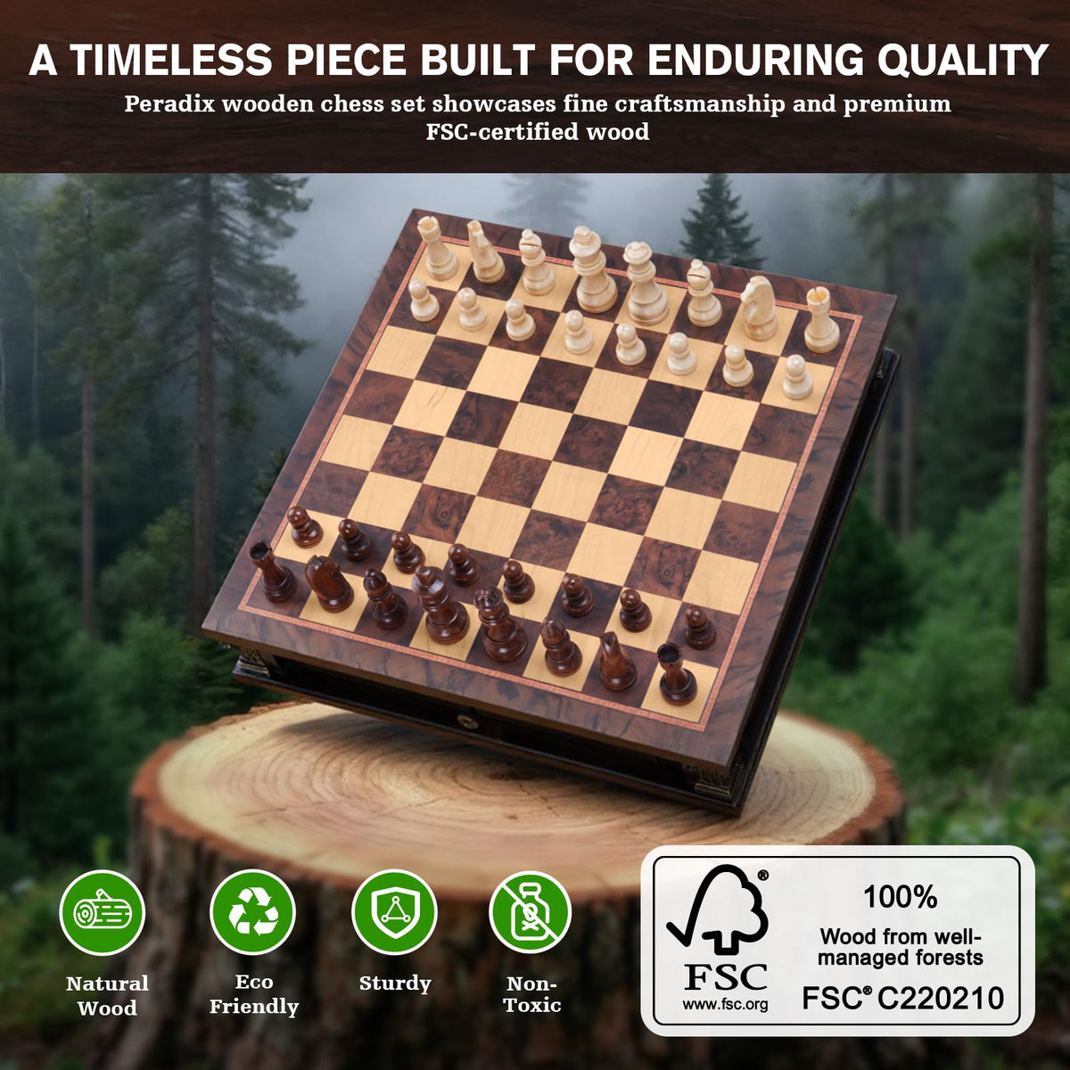 Peradix walnut wood board highlights premium finish and natural grain
