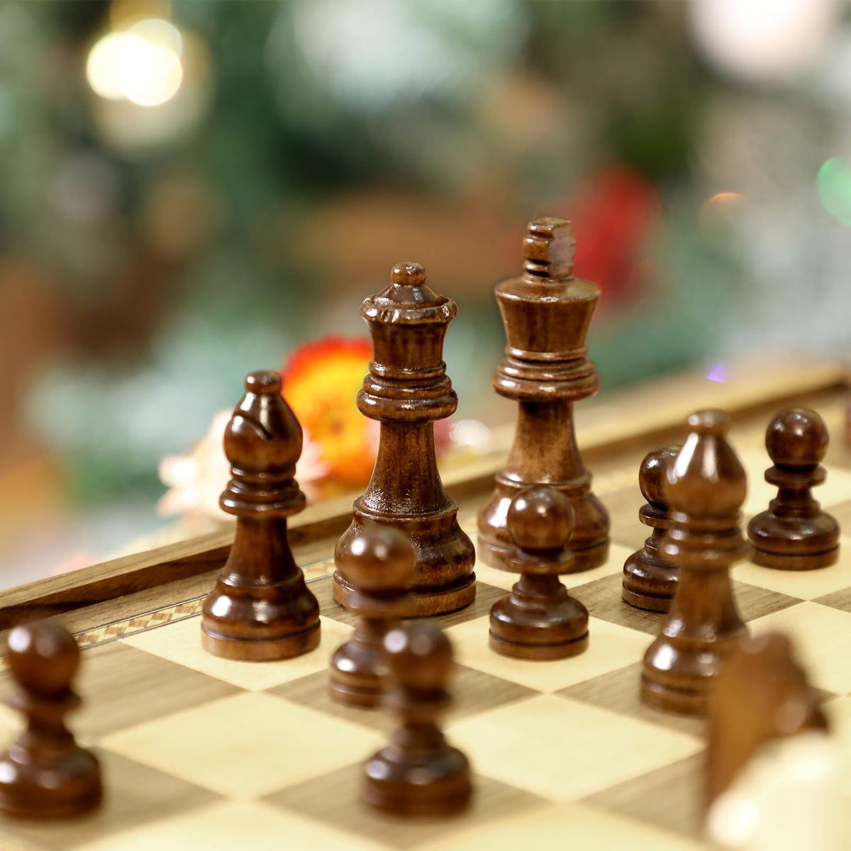 Peradix walnut wood craftsmanship adds elegance to game nights.