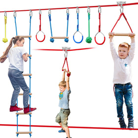 Perantlb Ninja Slackline 60ft setup for backyard balance and active play