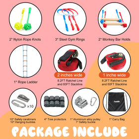 Perantlb Ninja Warrior accessories arranged for obstacle course fun