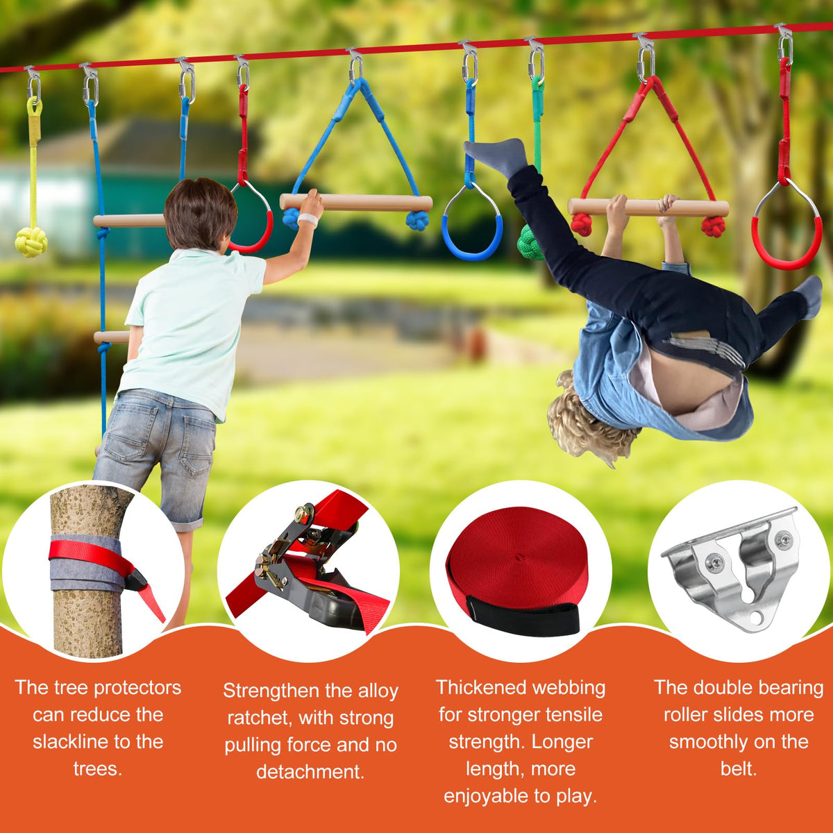 Perantlb Outdoor ninja course in a backyard setting for indoor-style fun outdoors