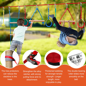 Perantlb Outdoor ninja course in a backyard setting for indoor-style fun outdoors