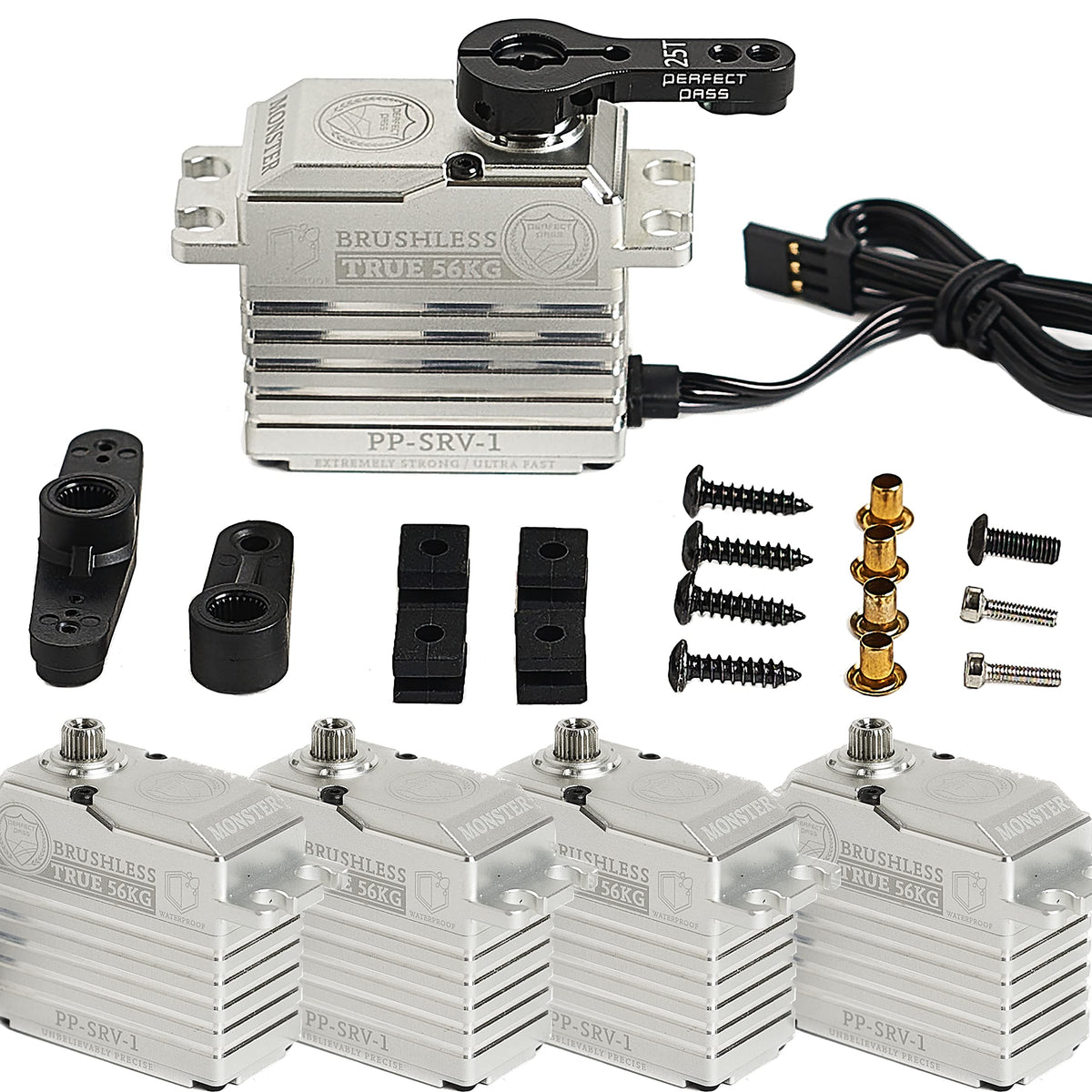 Aluminum heat sink case on the Monster servo for cooling during use.