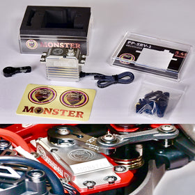 Perfect Pass Monster 56KG servo, side profile, rugged waterproof design.