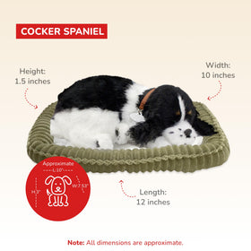 Soft handcrafted synthetic fur on Perfect Petzzz Cocker Spaniel offers allergen-friendly cuddle.