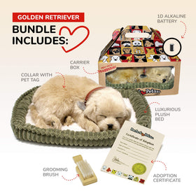 The interactive Golden Retriever provides calm, mess-free playtime.