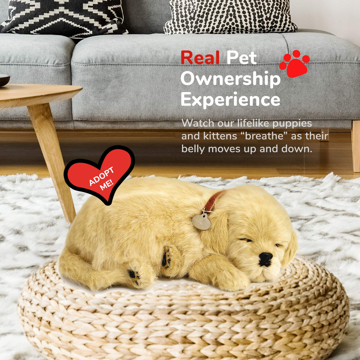 Perfect Petzzz ten-inch plush size fits small spaces.