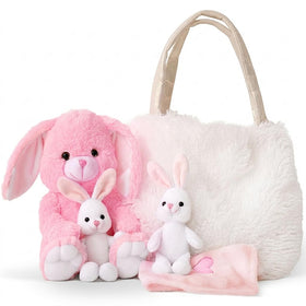 Perfectto Design mommy pink bunny plush close-up for cozy Easter cuddles