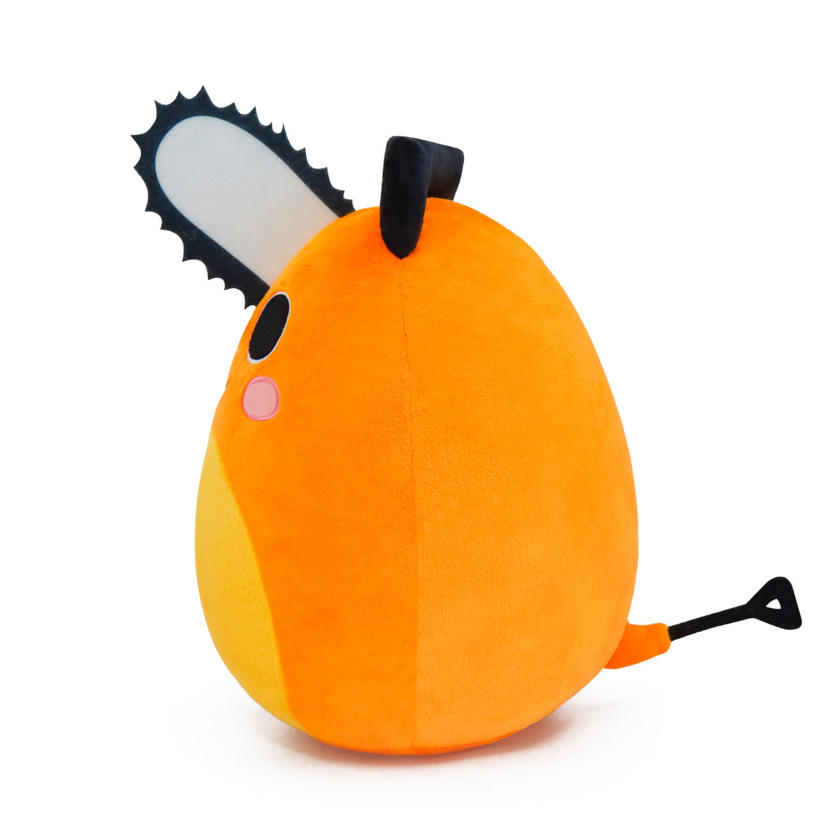Periyholev orange saw-puppy plush front view; soft cuddly toy for kids and fans.