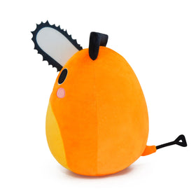 Periyholev orange saw-puppy plush front view; soft cuddly toy for kids and fans.