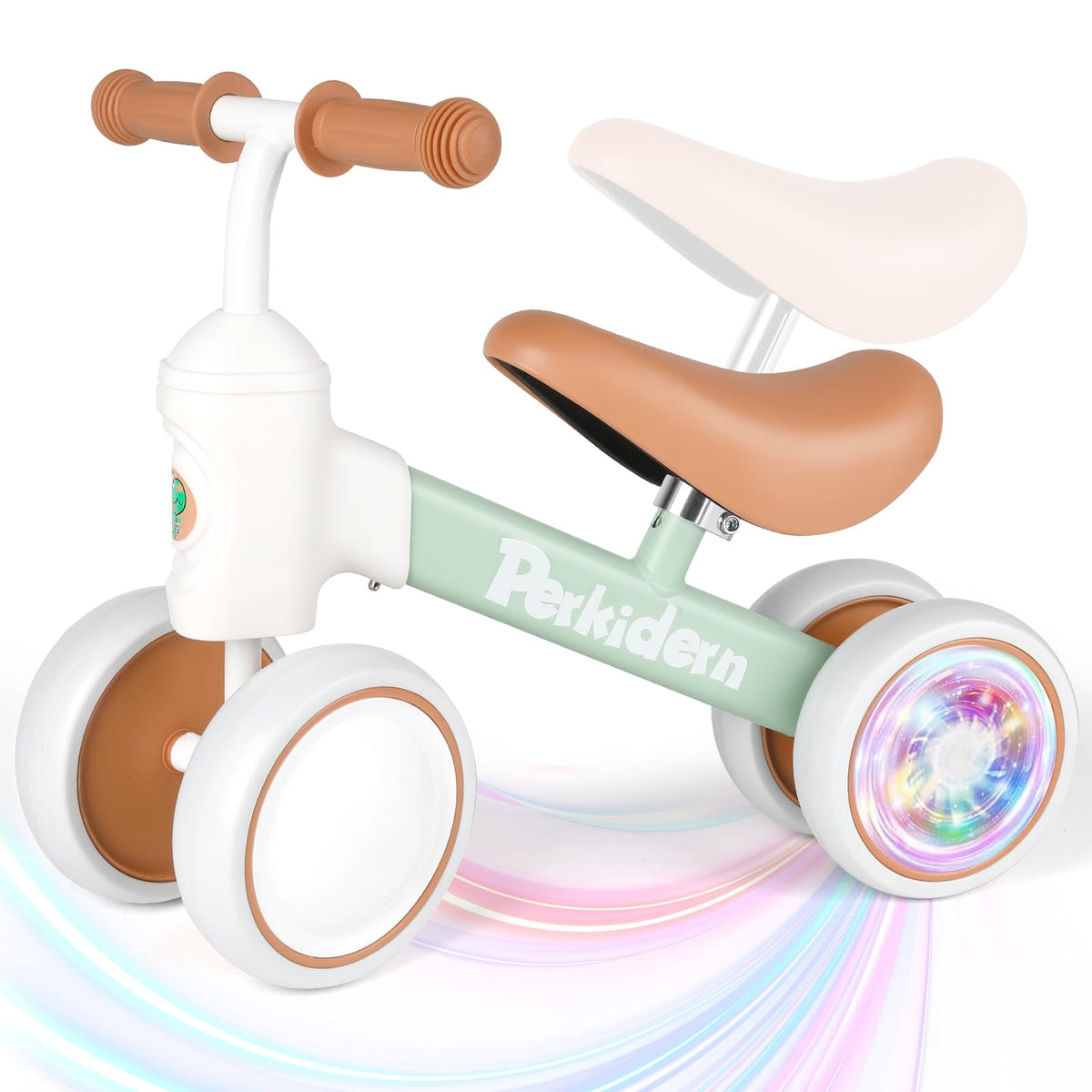 PerKidern baby balance bike with colorful lighting sparks curiosity and playtime