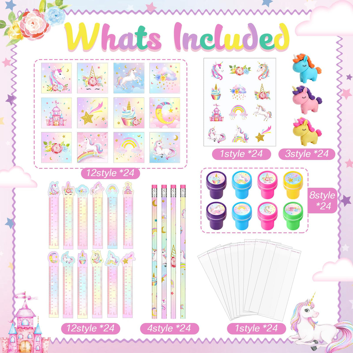 PerKoop unicorn stampers add playful messages to loot bags.