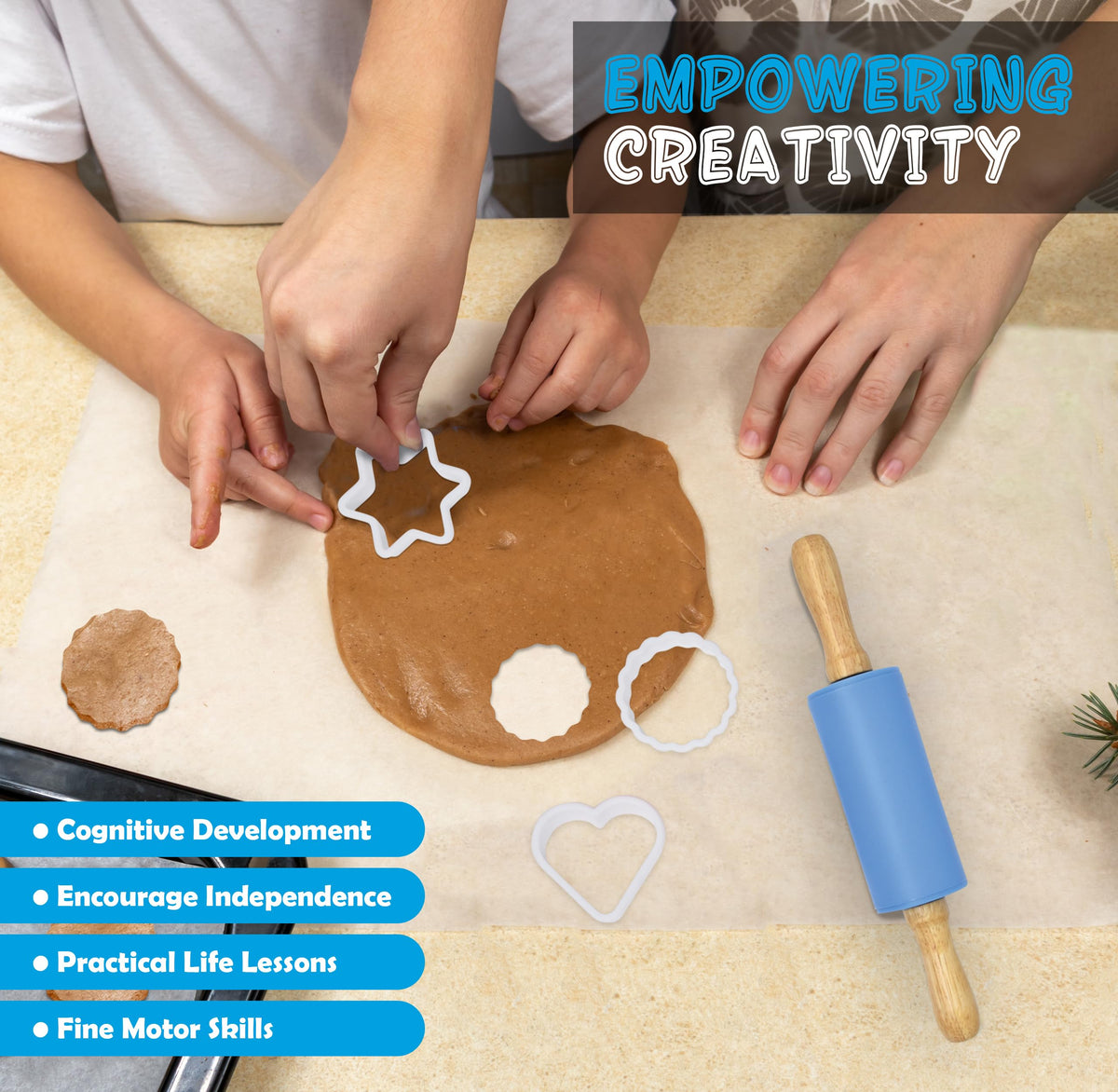 PERLLI cutting board – sturdy surface designed for small hands and safe chopping practice