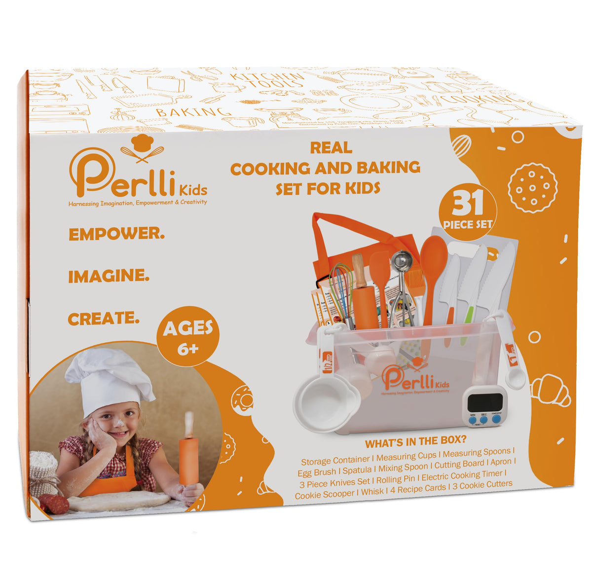 PERLLI Kids Real Cooking Set digital-timer helps paced cooking activities