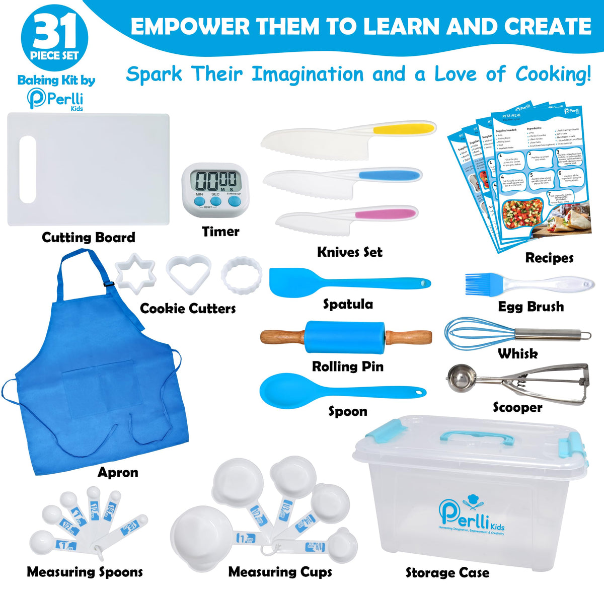 PERLLI kids safe knife set – kid-friendly utensils for confident hands-on cooking