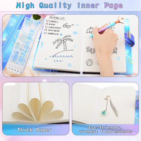 Perpetily diary lock pencil case included for organized notes and art supplies.