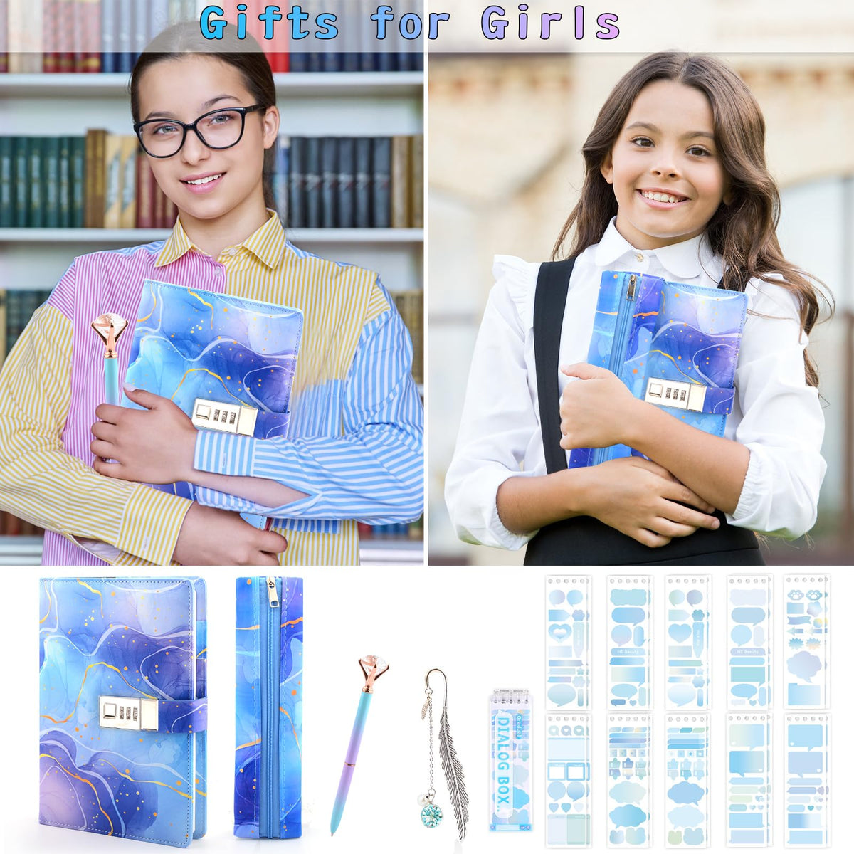 Perpetily diary lock writing space with smooth pages for writing and drawing.
