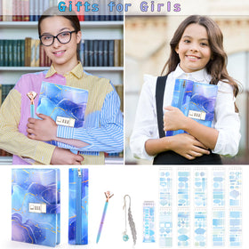 Perpetily diary lock writing space with smooth pages for writing and drawing.