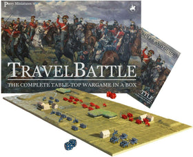 Perry Miniatures Travel Battle BB2 terrain and armies enabling quick, portable tabletop battles while traveling.