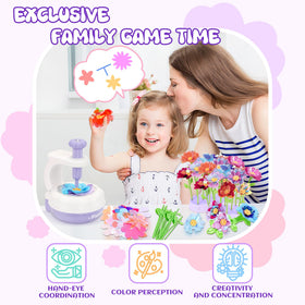 PERRYHOME DIY flower petals stems set enables colorful, customizable bouquets for kids.